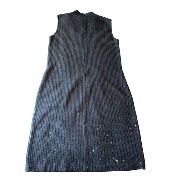 St John - sleeveless sequin black sweater Dress with mock turtleneck, size:12 - Picture 13 of 14